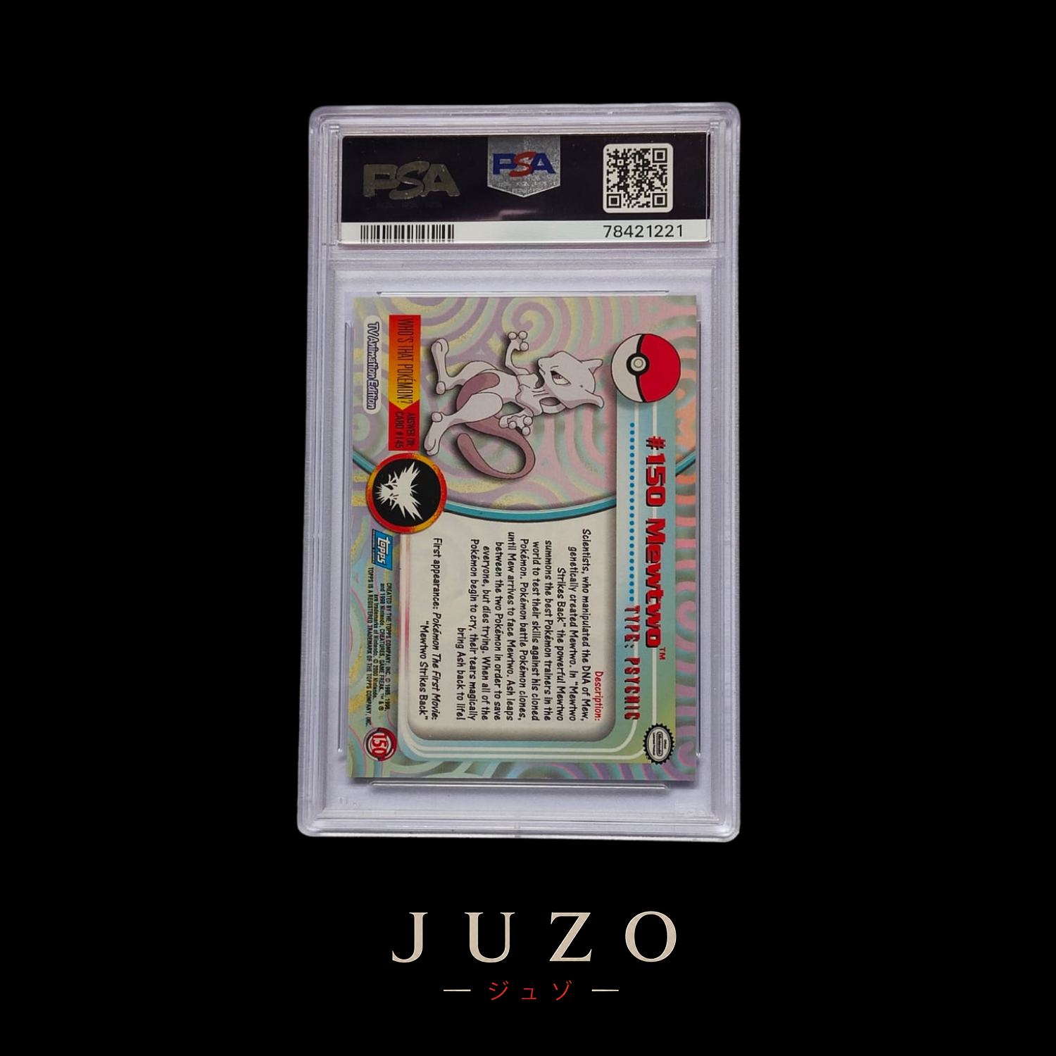 (🇺🇸) Mewtwo - 2000 TOPPS POKÉMON TV ANIMATION SERIES 3 - PSA10